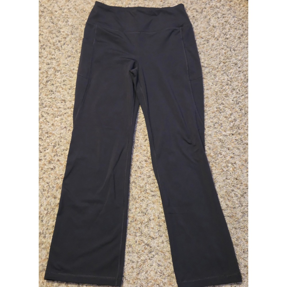 Zelos Wide Leg Leggings Women's Size Large Black Side Pockets